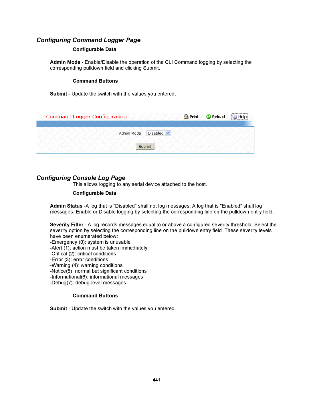 Fortinet MR1 manual Configuring Command Logger, Configuring Console Log 