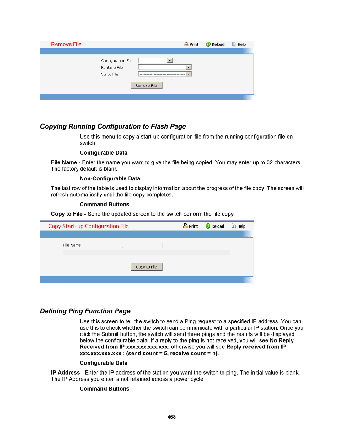 Fortinet MR1 manual Copying Running Configuration to Flash, Defining Ping Function 