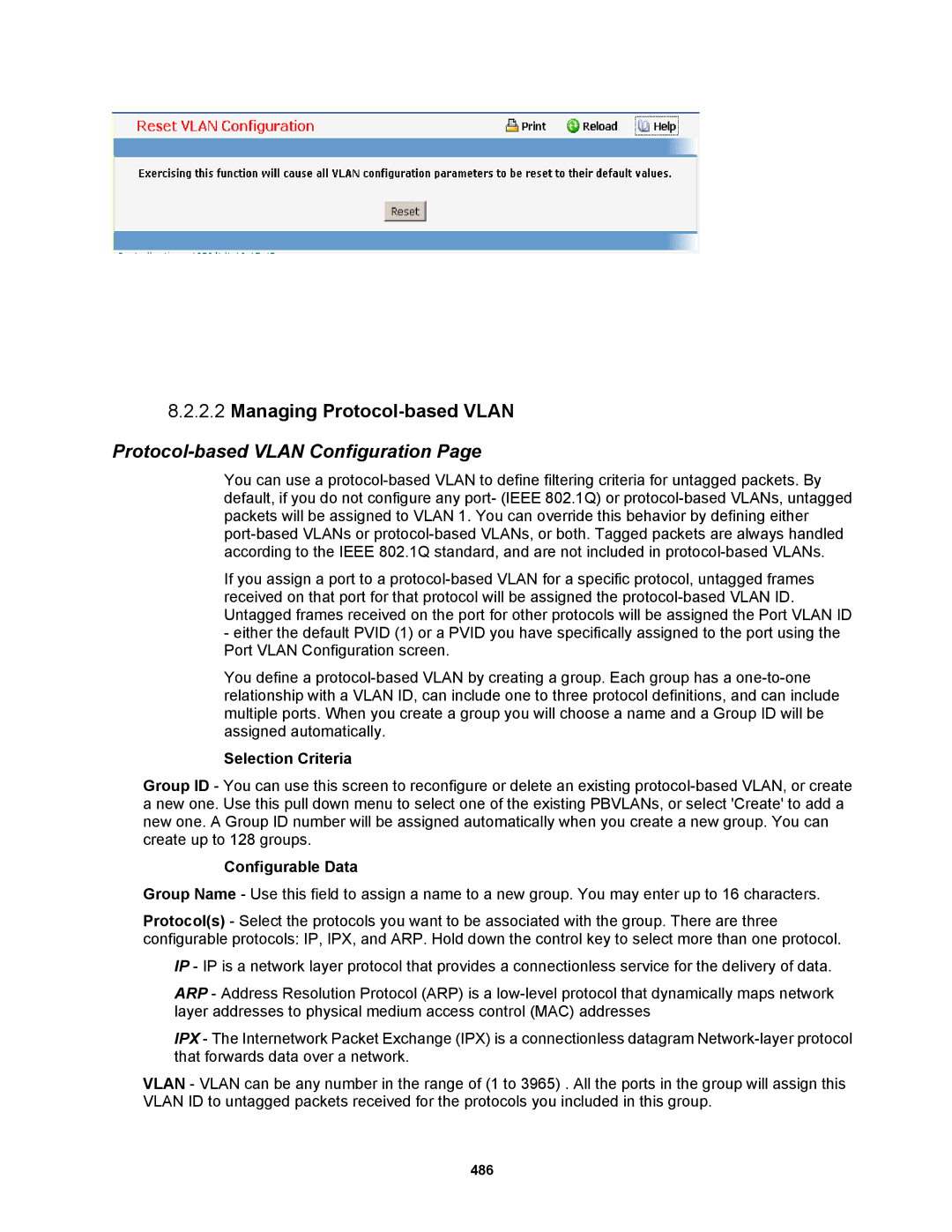 Fortinet MR1 manual Managing Protocol-based Vlan, Protocol-based Vlan Configuration 