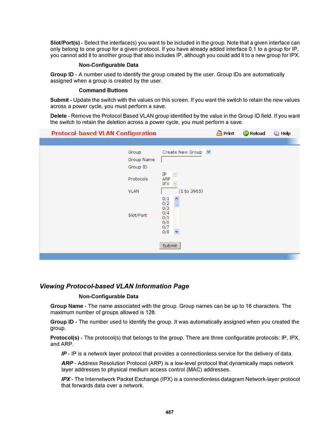 Fortinet MR1 manual Viewing Protocol-based Vlan Information, Non-Configurable Data 