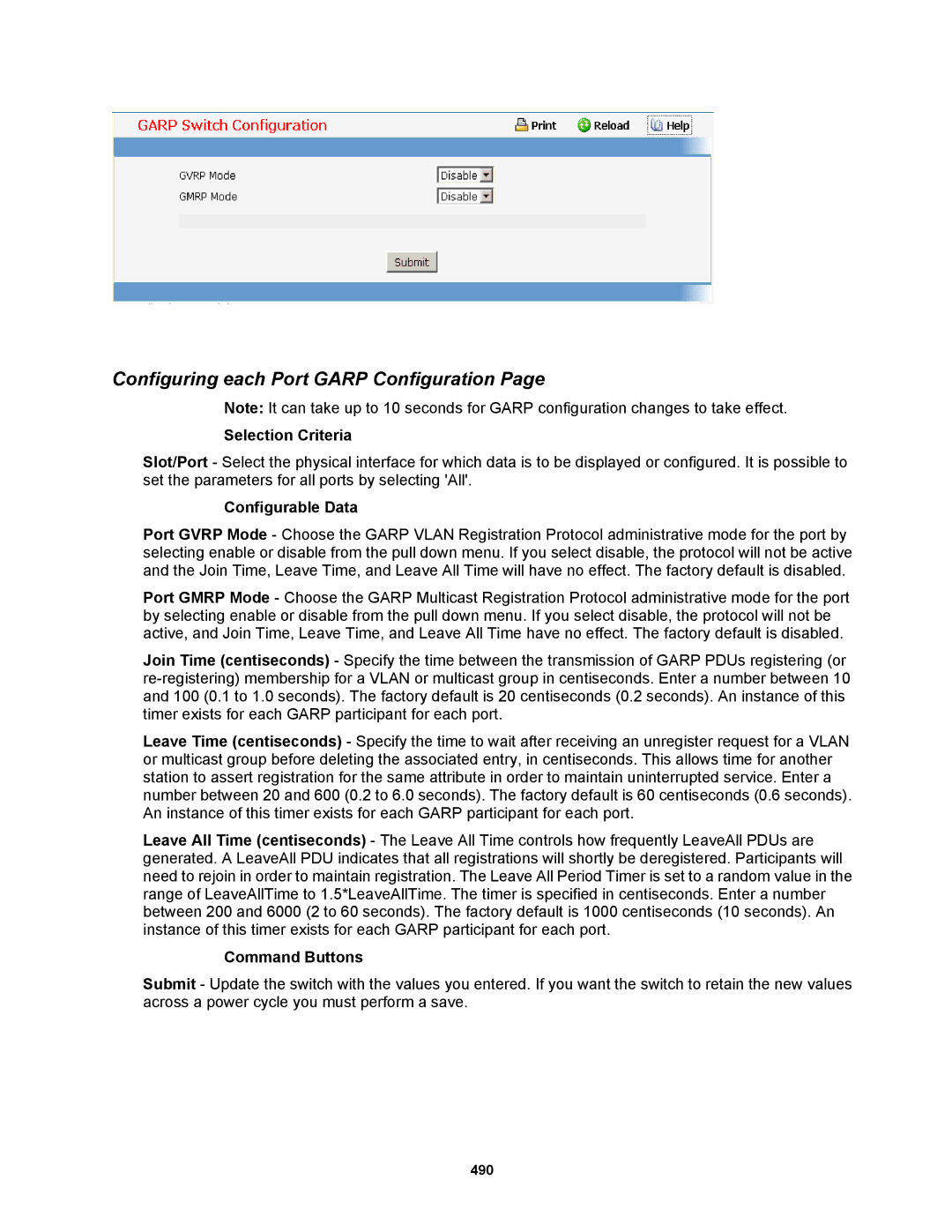 Fortinet MR1 manual Configuring each Port Garp Configuration, Selection Criteria 