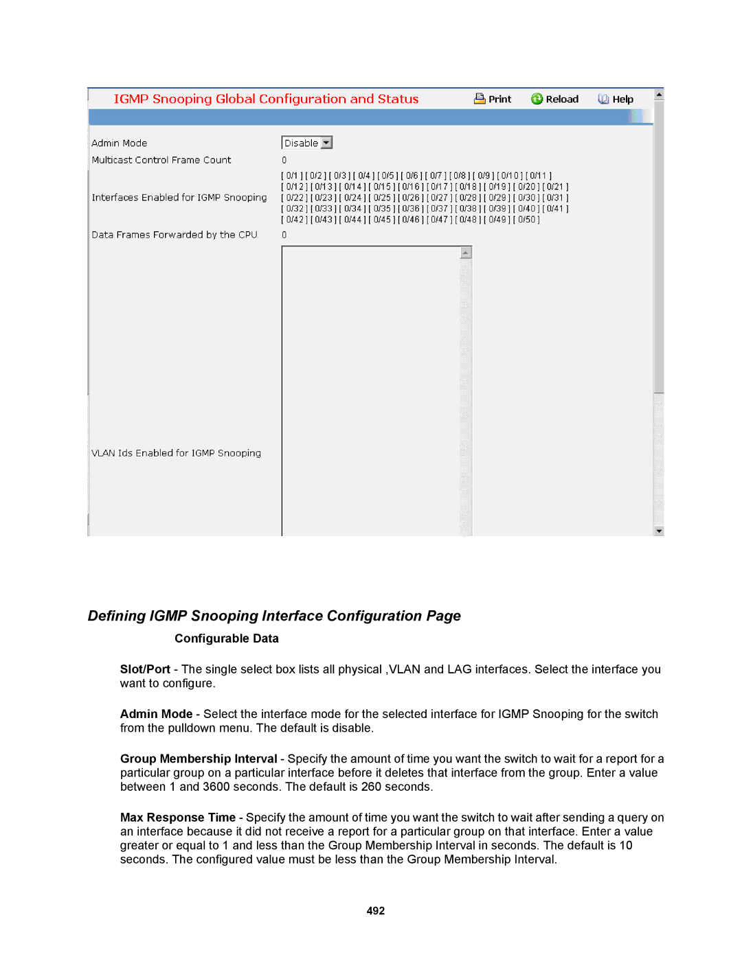 Fortinet MR1 manual Defining Igmp Snooping Interface Configuration 