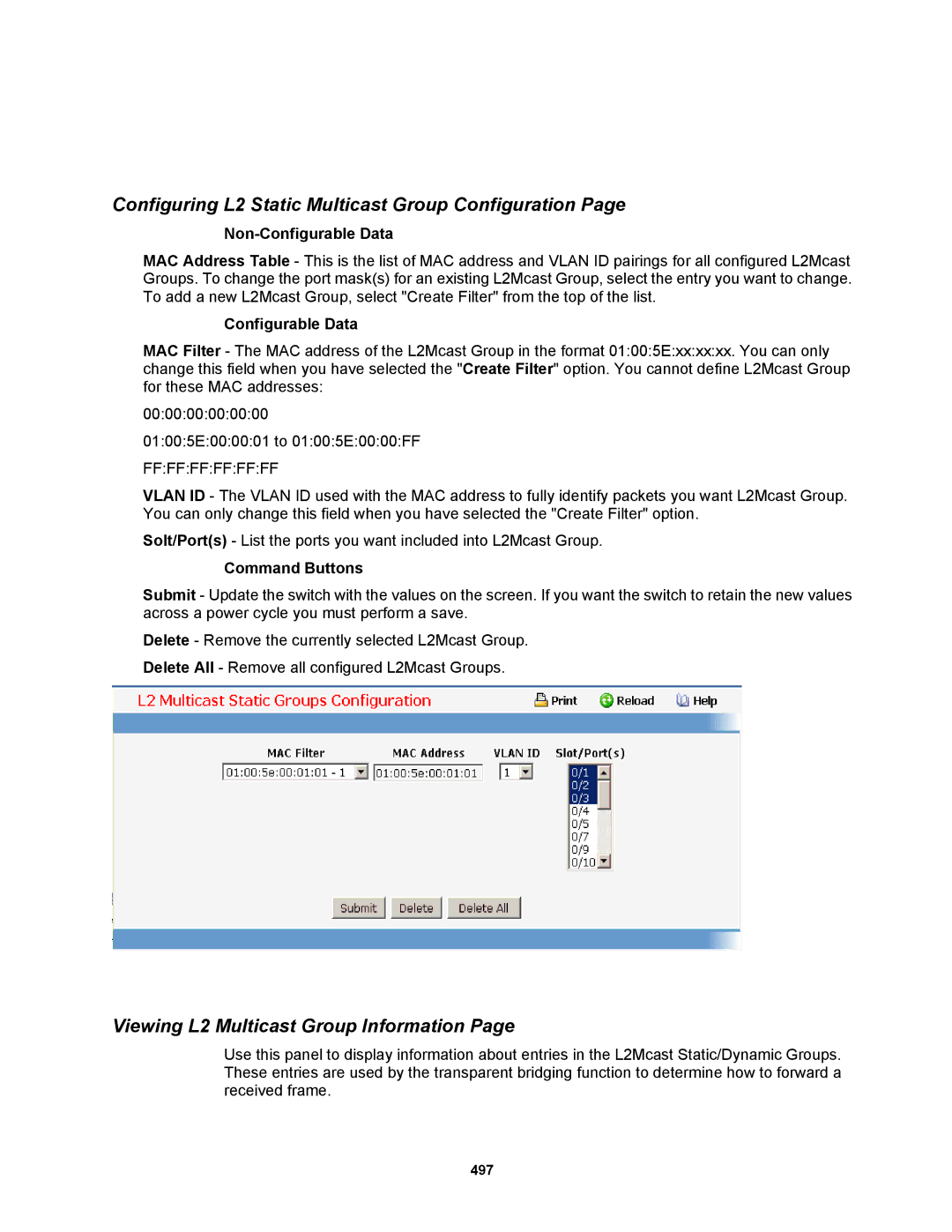 Fortinet MR1 manual Configuring L2 Static Multicast Group Configuration, Viewing L2 Multicast Group Information 