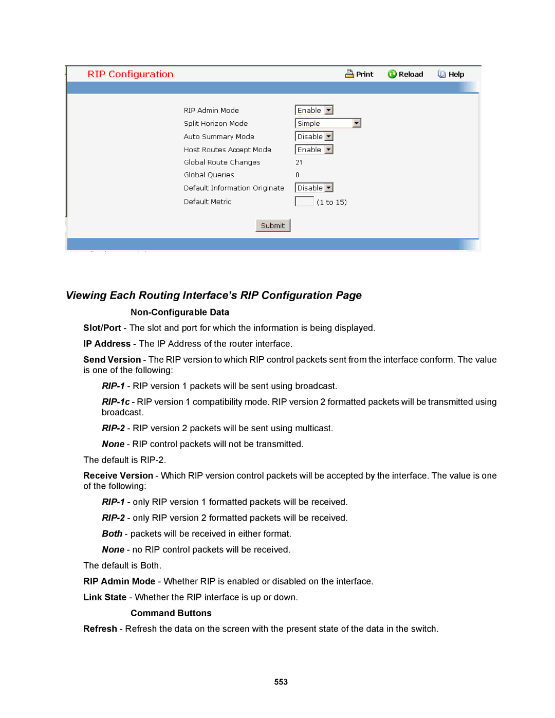 Fortinet MR1 manual Viewing Each Routing Interface’s RIP Configuration 