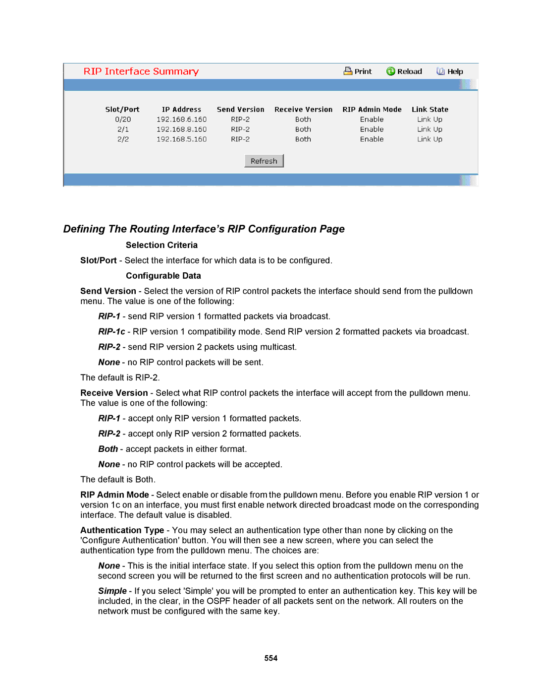 Fortinet MR1 manual Defining The Routing Interface’s RIP Configuration, Selection Criteria 