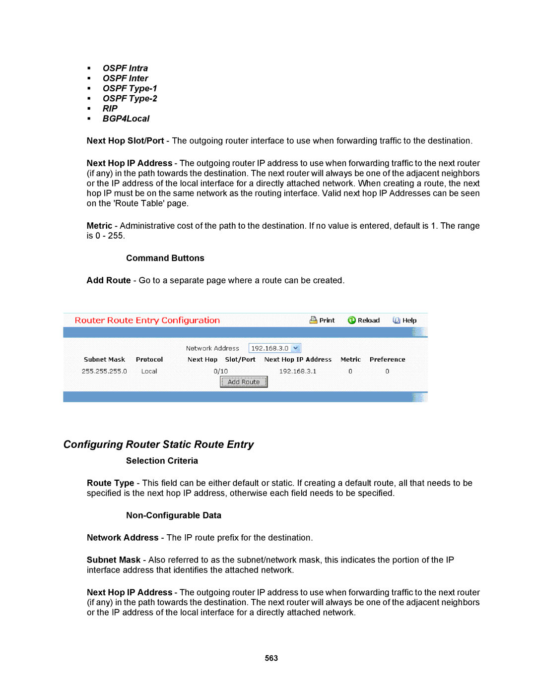 Fortinet MR1 manual ƒ Ospf Intra ƒ Ospf Inter ƒ Ospf Type-1 ƒ Ospf Type-2, ƒ BGP4Local 