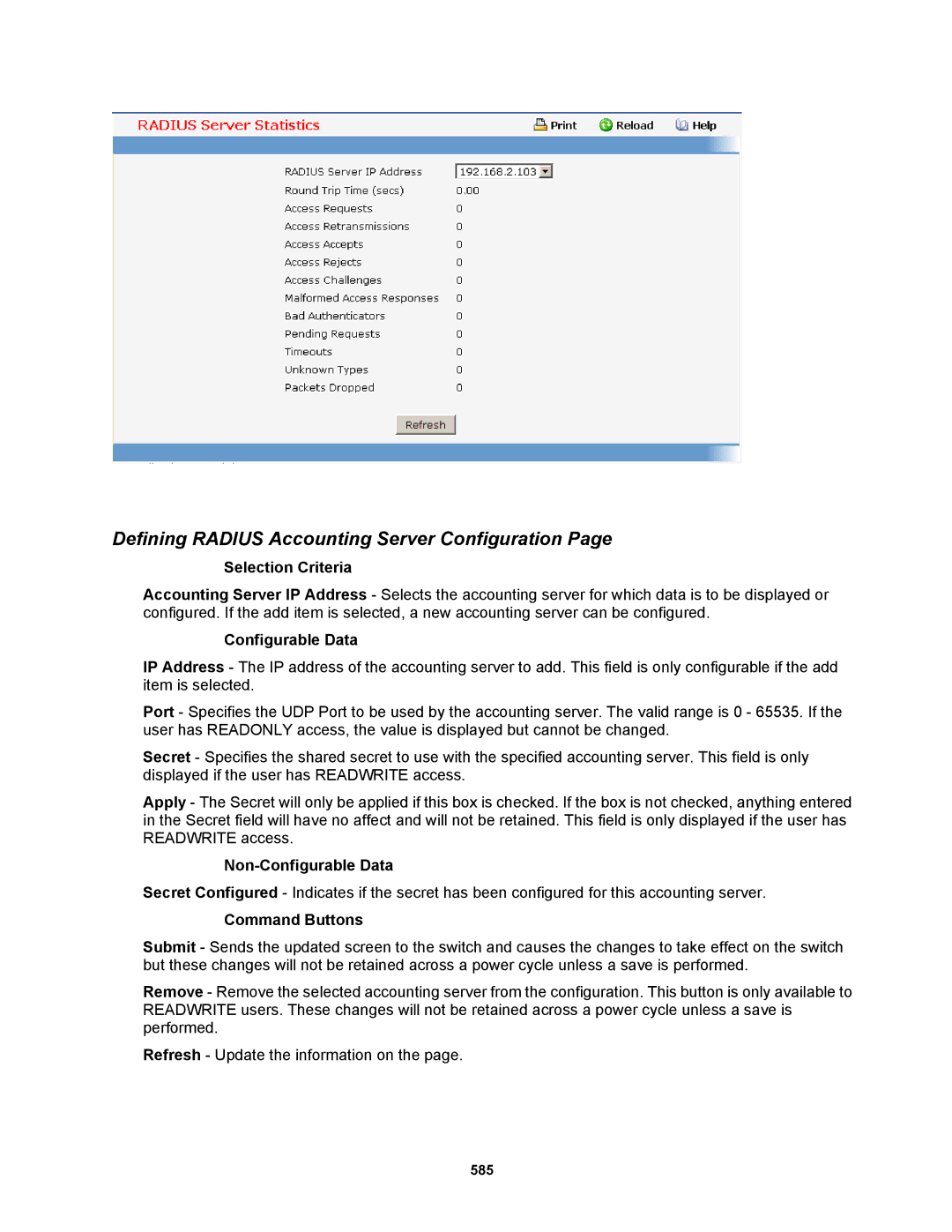 Fortinet MR1 manual Defining Radius Accounting Server Configuration 