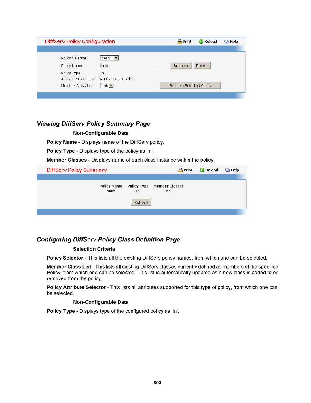 Fortinet MR1 manual Viewing DiffServ Policy Summary, Configuring DiffServ Policy Class Definition 