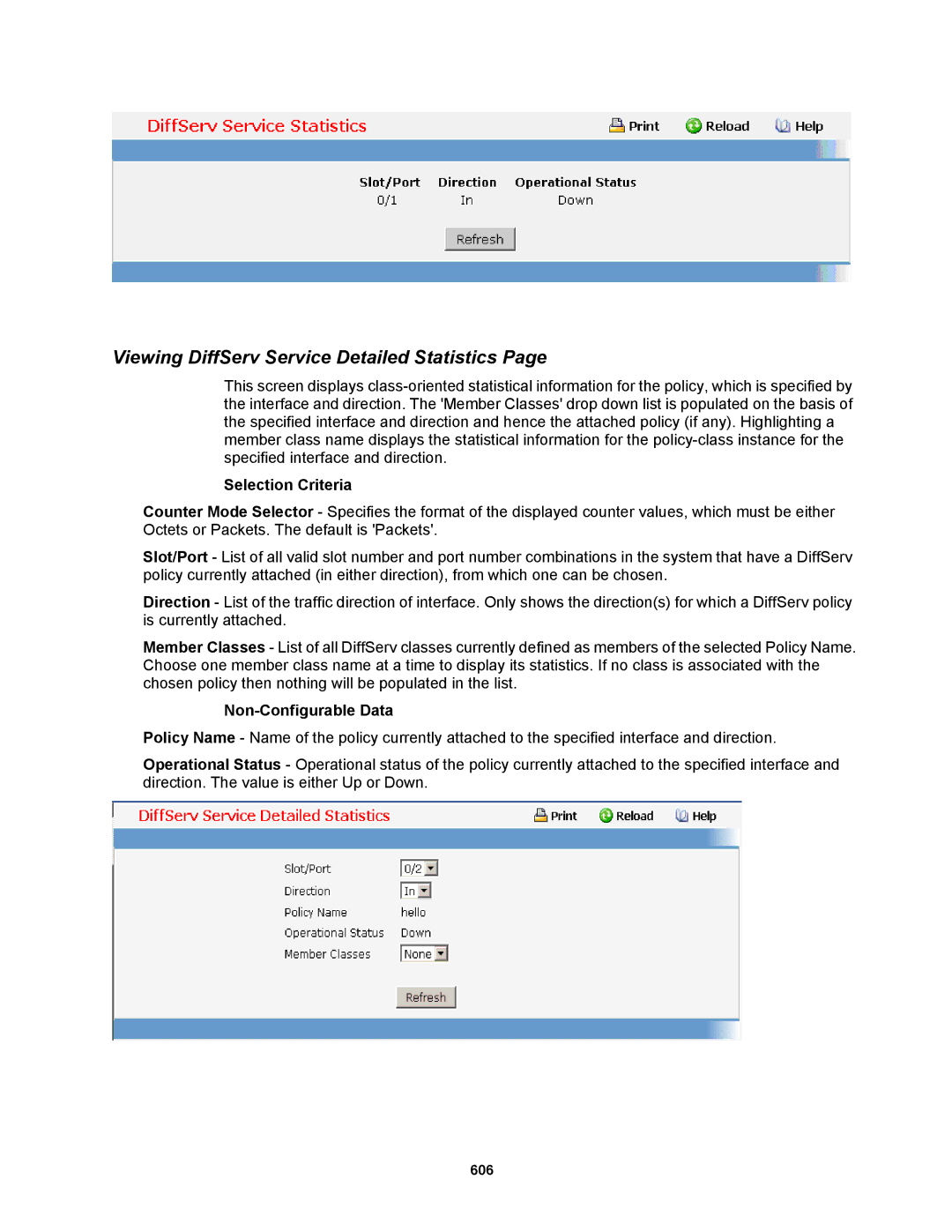 Fortinet MR1 manual Viewing DiffServ Service Detailed Statistics 