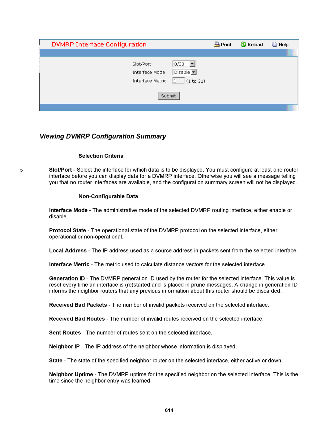 Fortinet MR1 manual Viewing Dvmrp Configuration Summary 