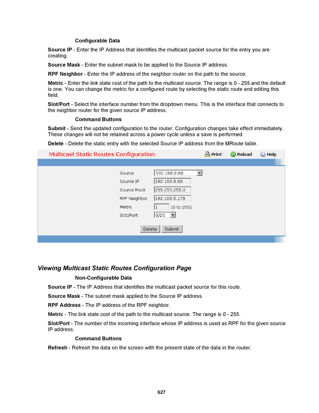 Fortinet MR1 manual Viewing Multicast Static Routes Configuration 