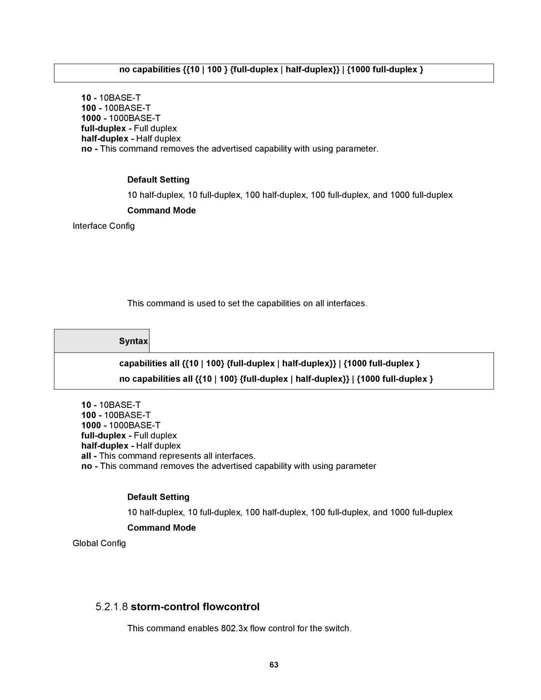 Fortinet MR1 manual Storm-control flowcontrol 