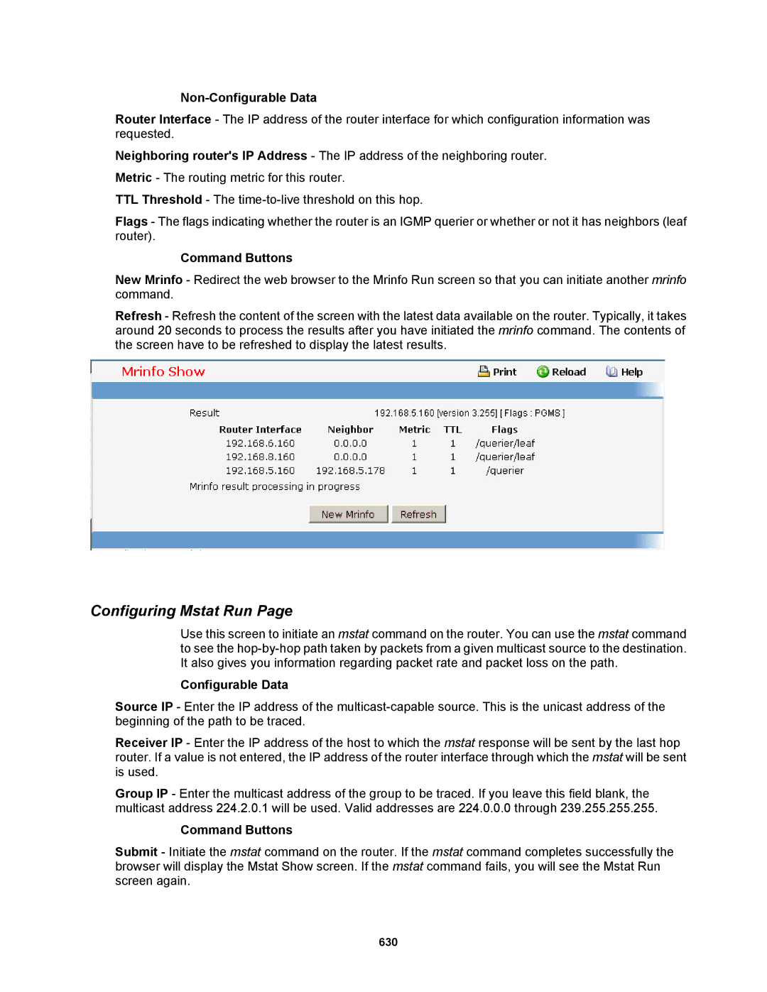 Fortinet MR1 manual Configuring Mstat Run 