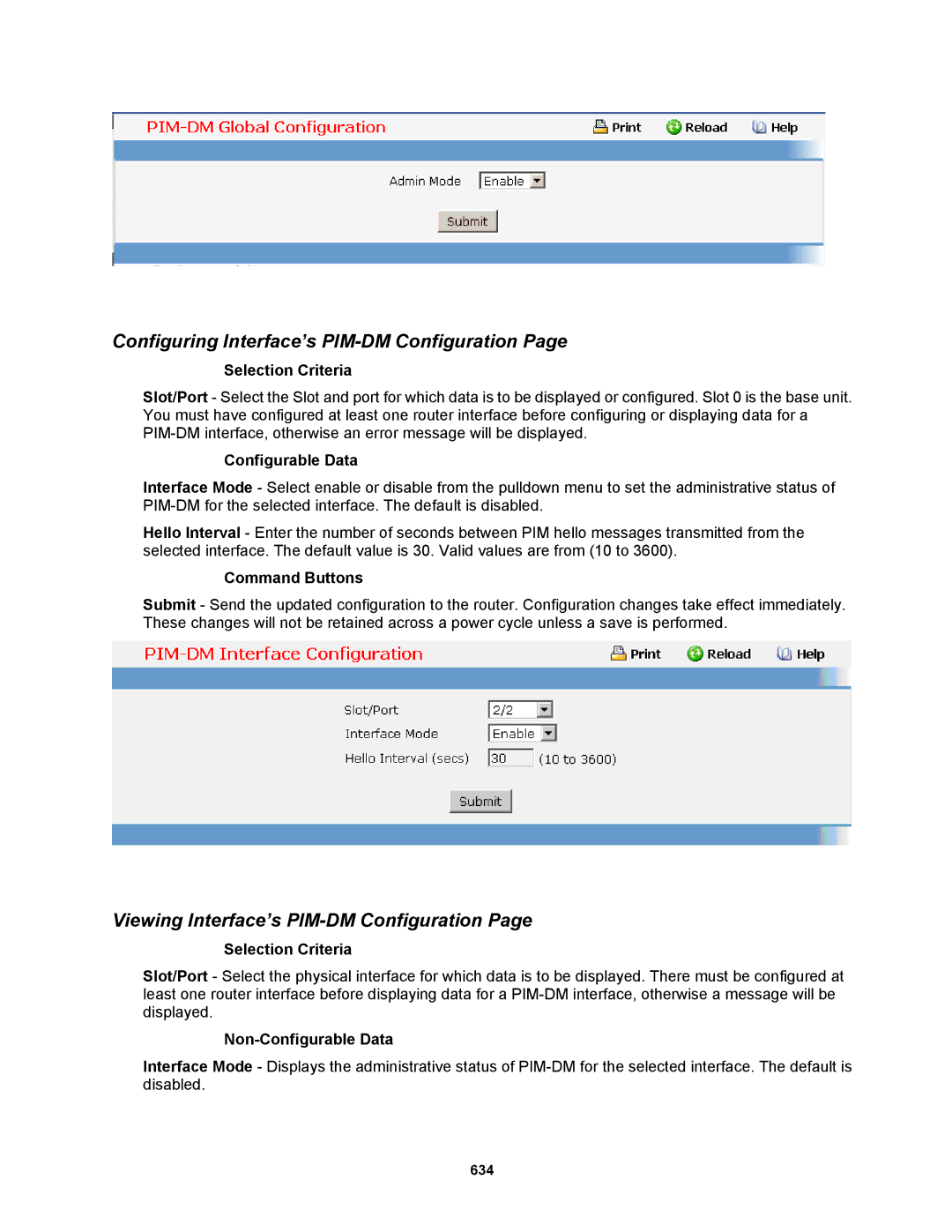 Fortinet MR1 manual Configuring Interface’s PIM-DM Configuration, Viewing Interface’s PIM-DM Configuration 