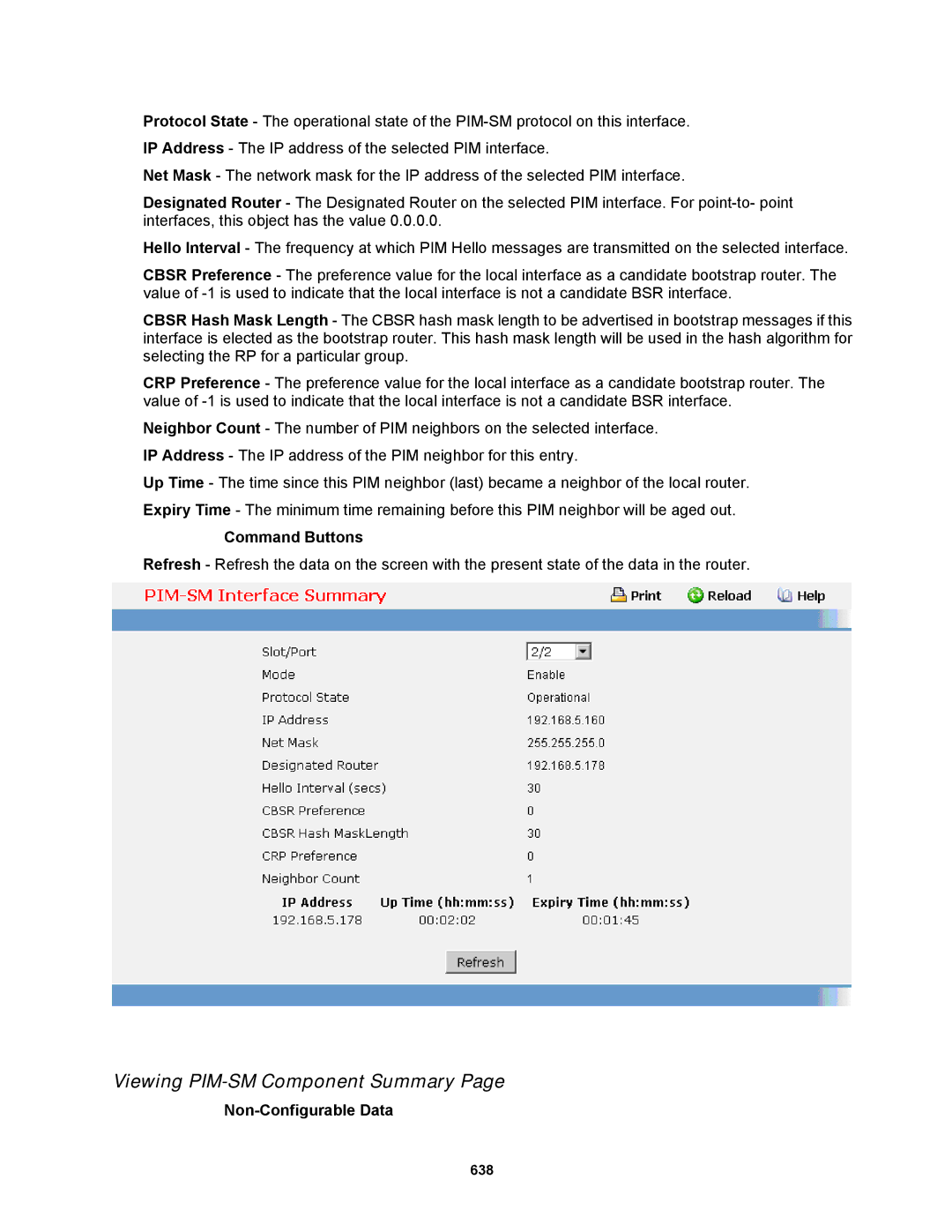 Fortinet MR1 manual Viewing PIM-SM Component Summary 