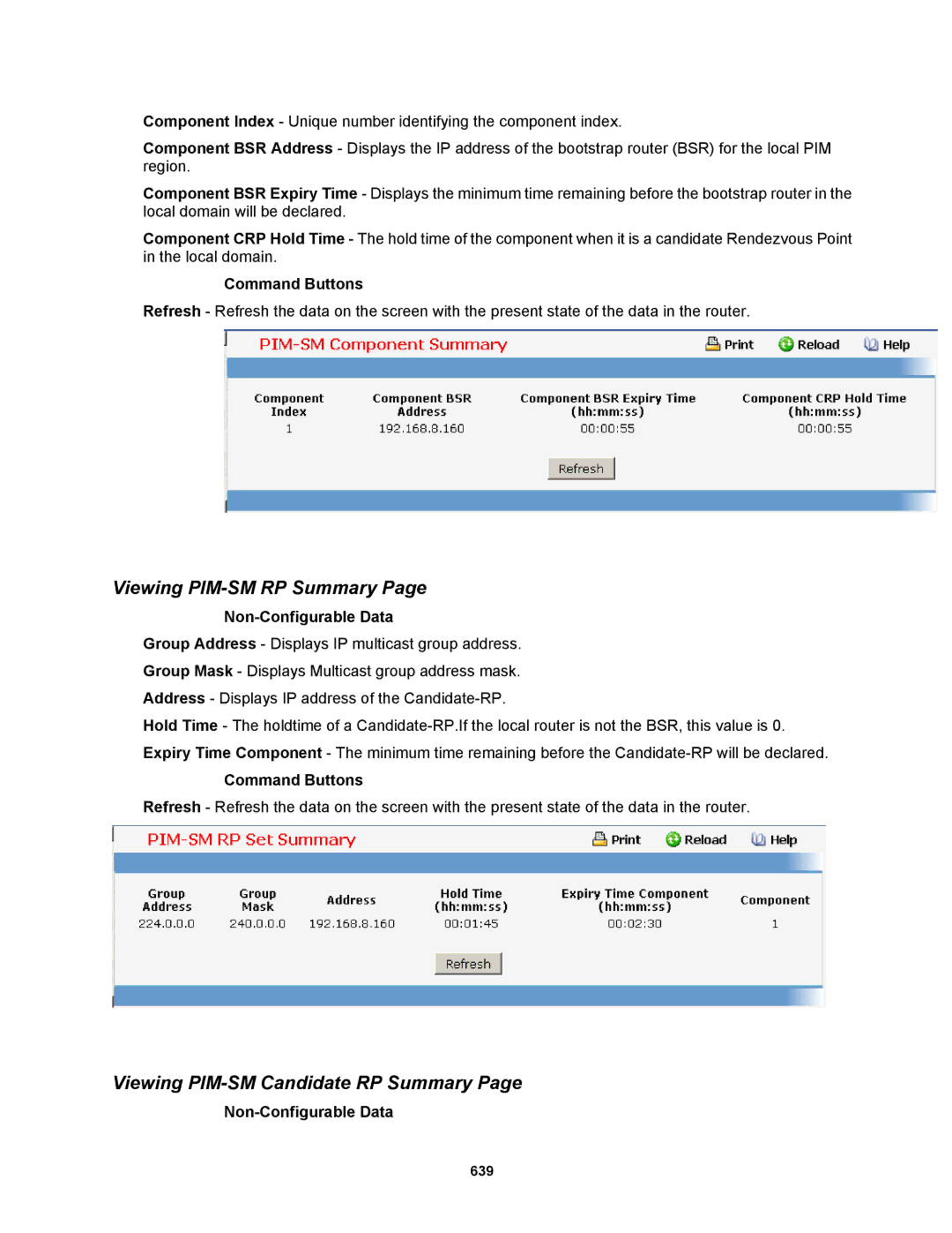 Fortinet MR1 manual Viewing PIM-SM RP Summary, Viewing PIM-SM Candidate RP Summary 