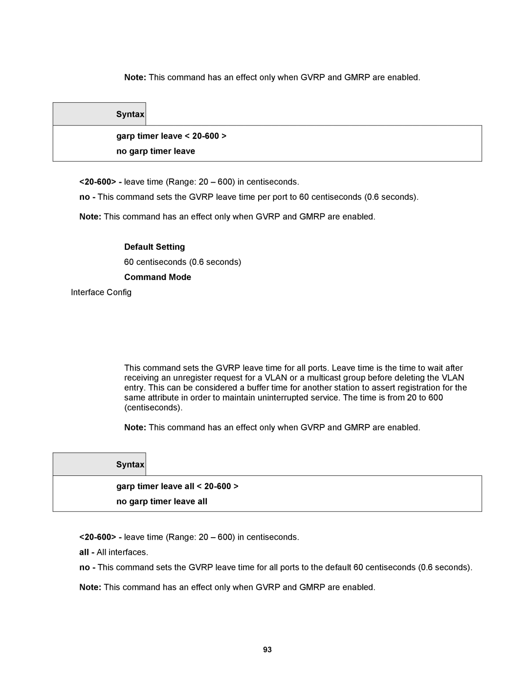 Fortinet MR1 manual Syntax Garp timer leave 20-600 no garp timer leave 