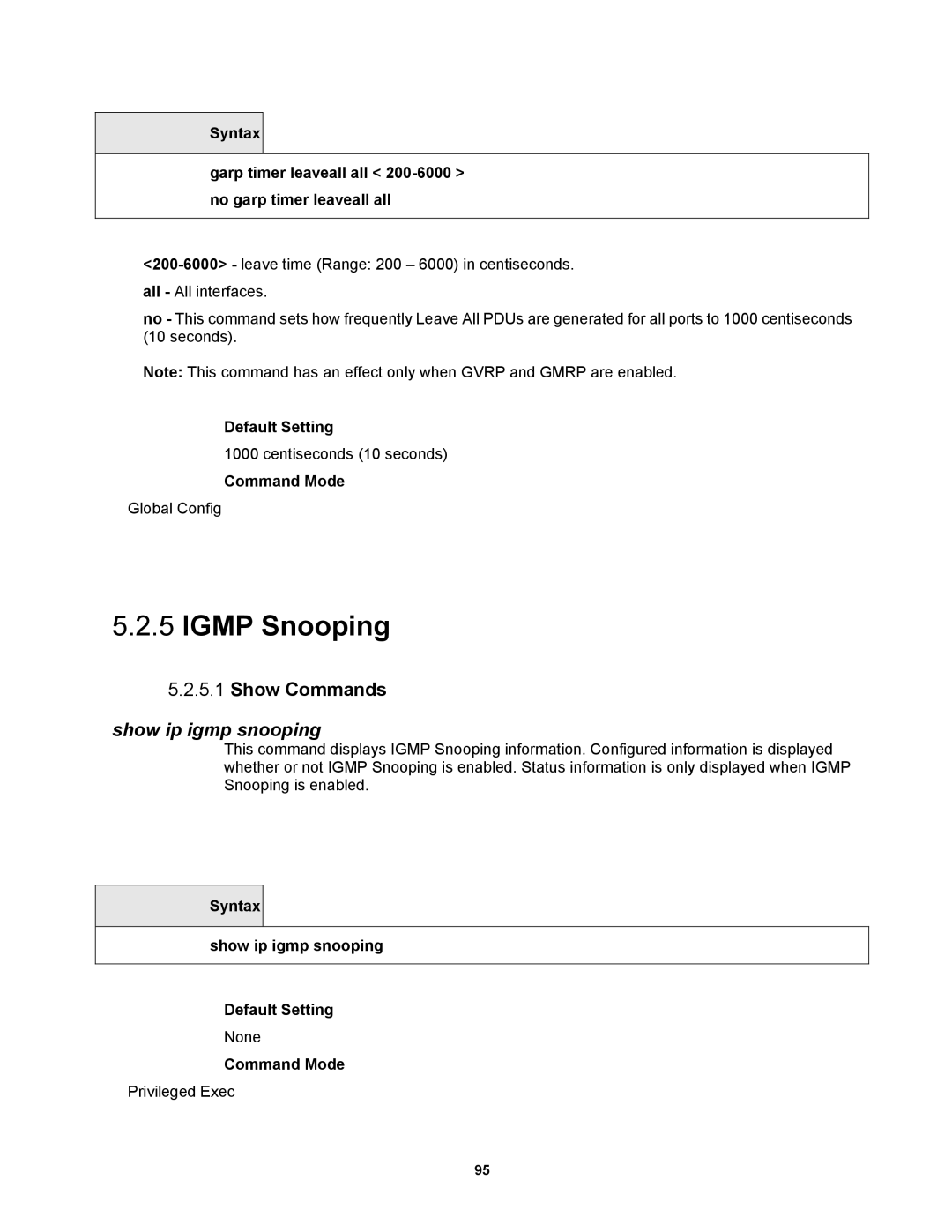 Fortinet MR1 manual Igmp Snooping, Show Commands, Syntax Show ip igmp snooping Default Setting 