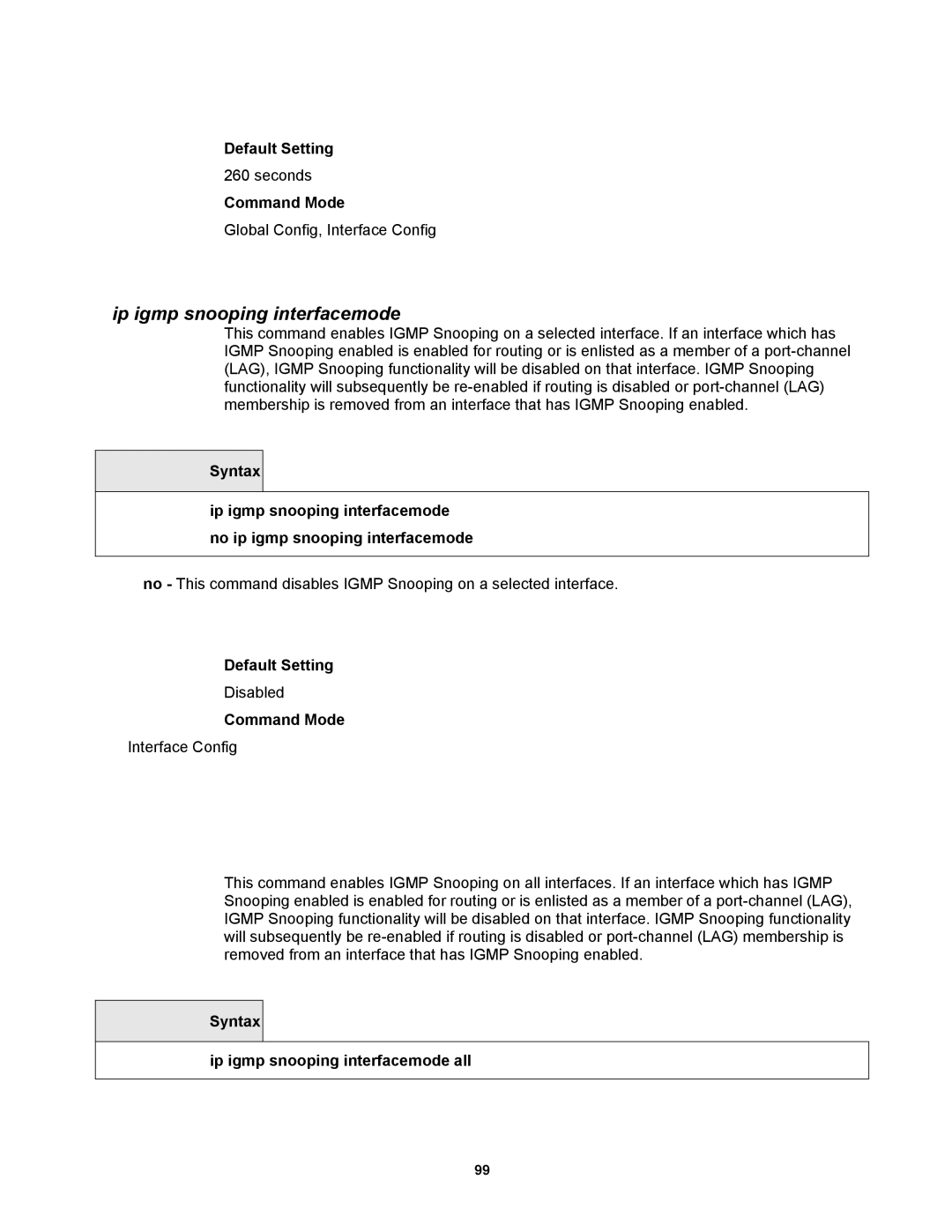 Fortinet MR1 manual Syntax Ip igmp snooping interfacemode all 