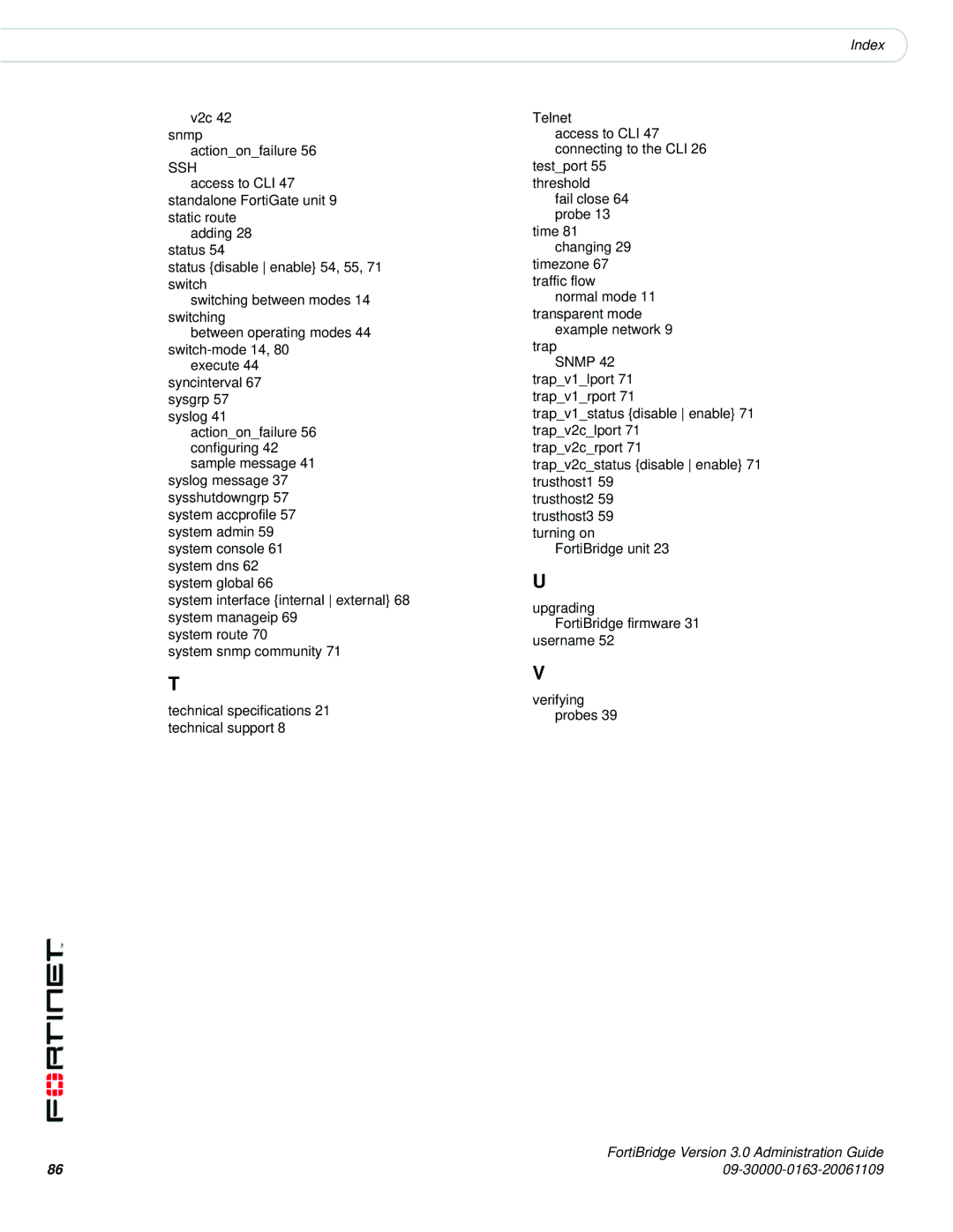 Fortinet Version 3.0 manual Ssh 