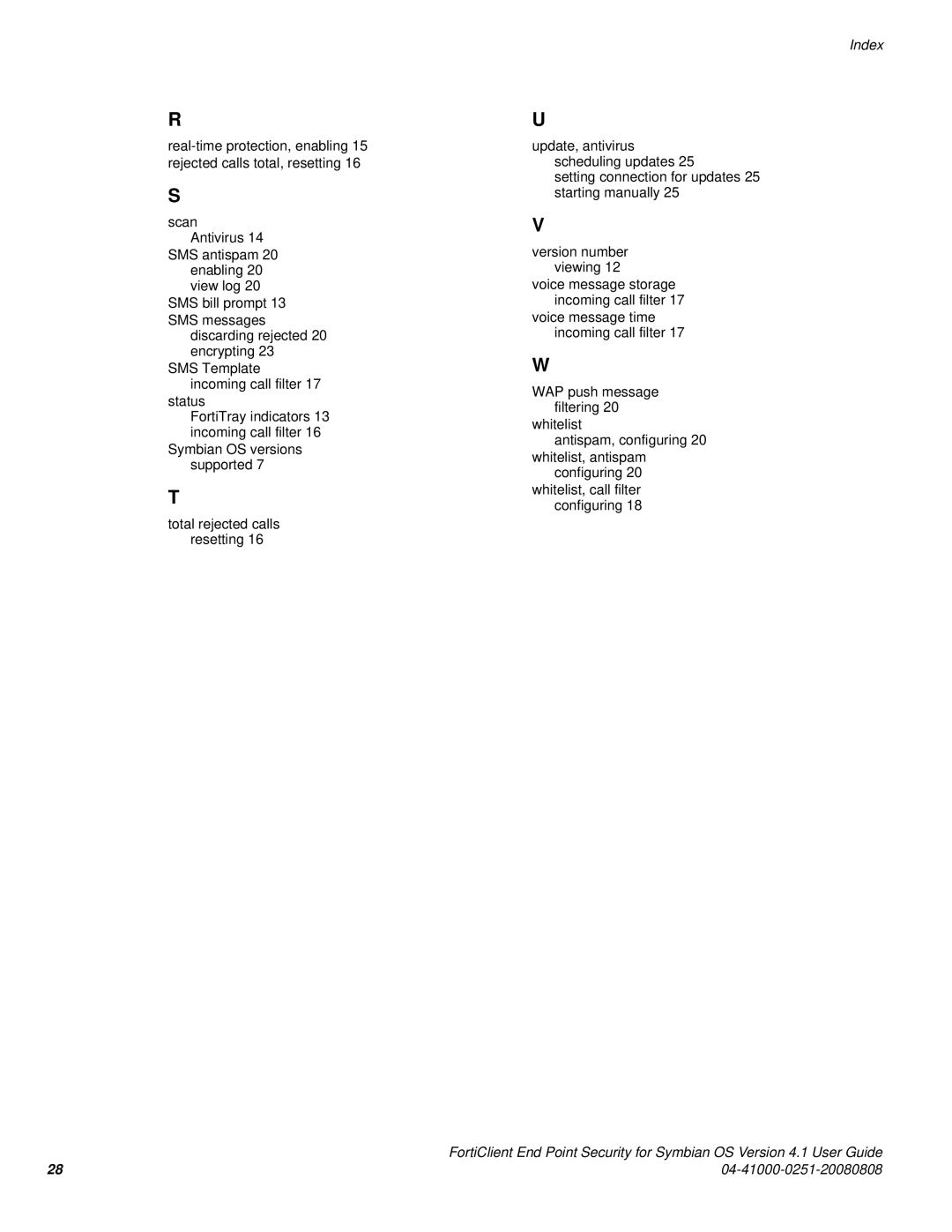 Fortinet Version 4.1 manual Update, antivirus scheduling updates 