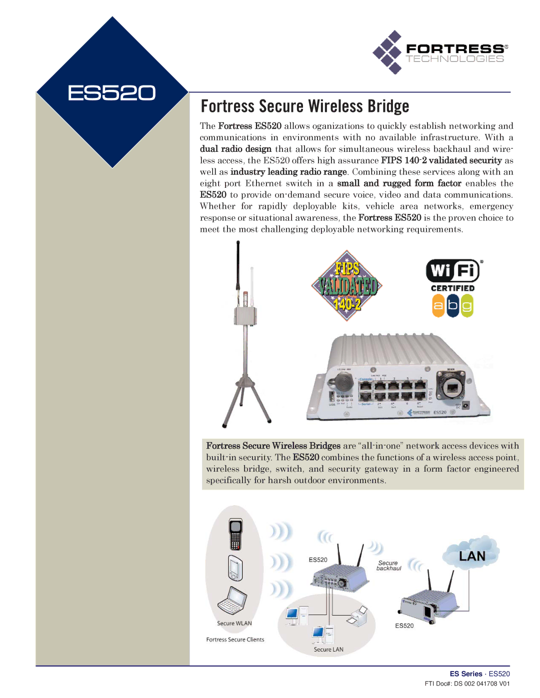 Fortress Technologies ES520 manual 