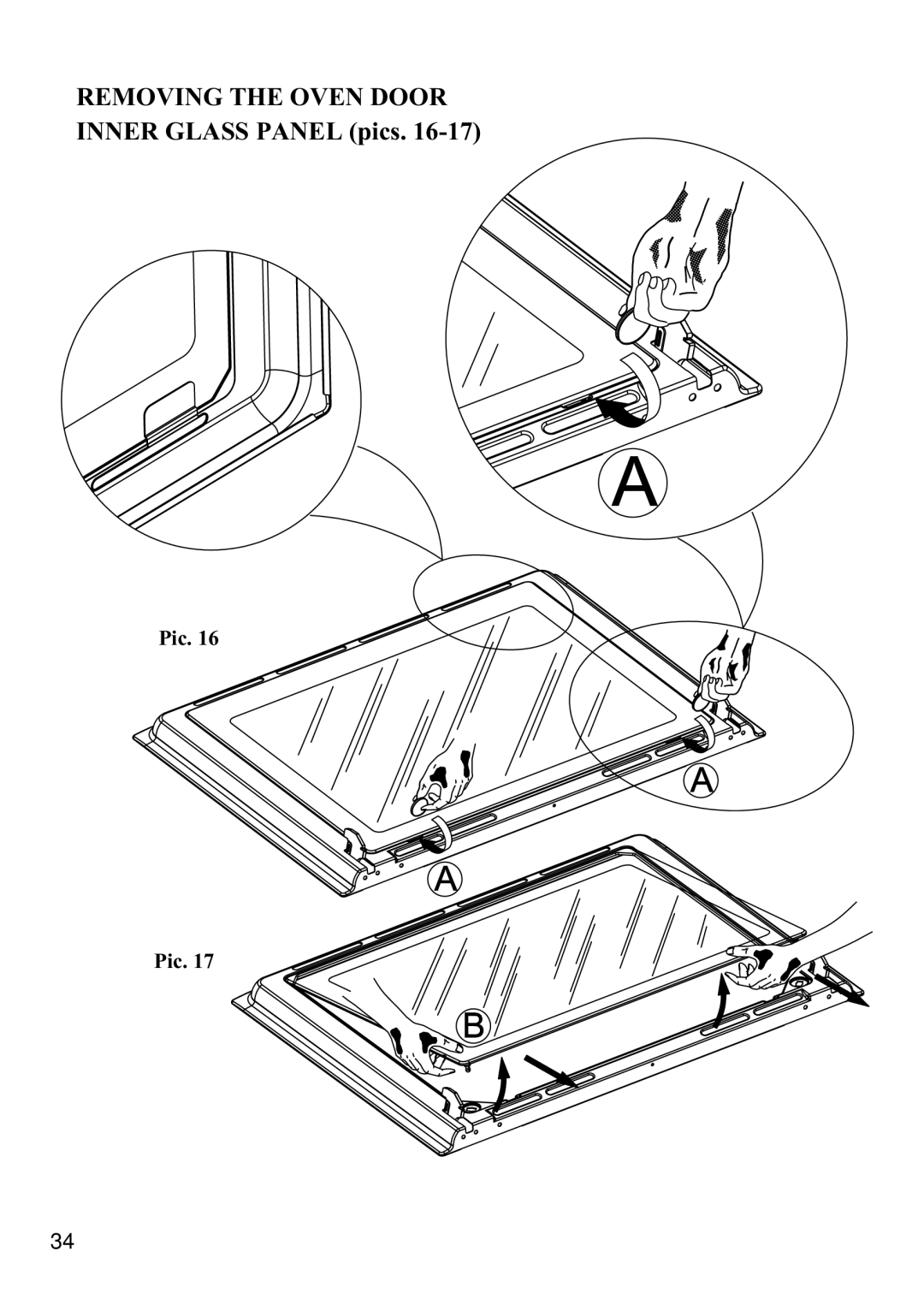 Foster 7120 043 user manual Removing the Oven Door 