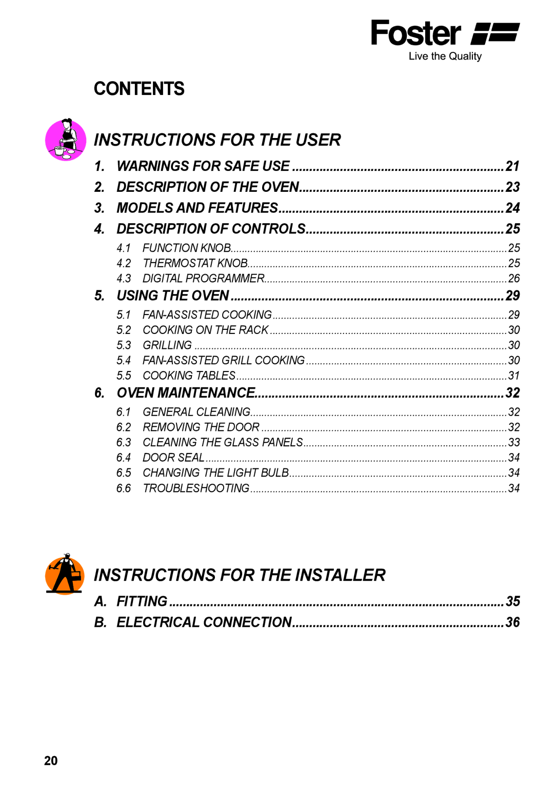 Foster 7170 052, 7172 042 user manual Contents 