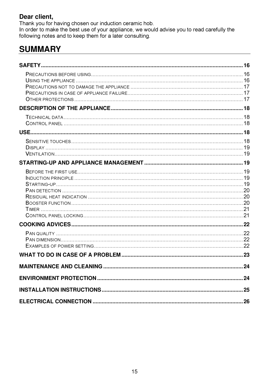 Foster 7322 240, 7321 240 user manual Summary, Dear client 