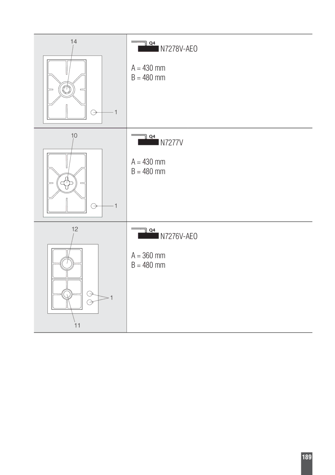 Foster 9606801 user manual = 430 mm, N7277V, = 360 mm 