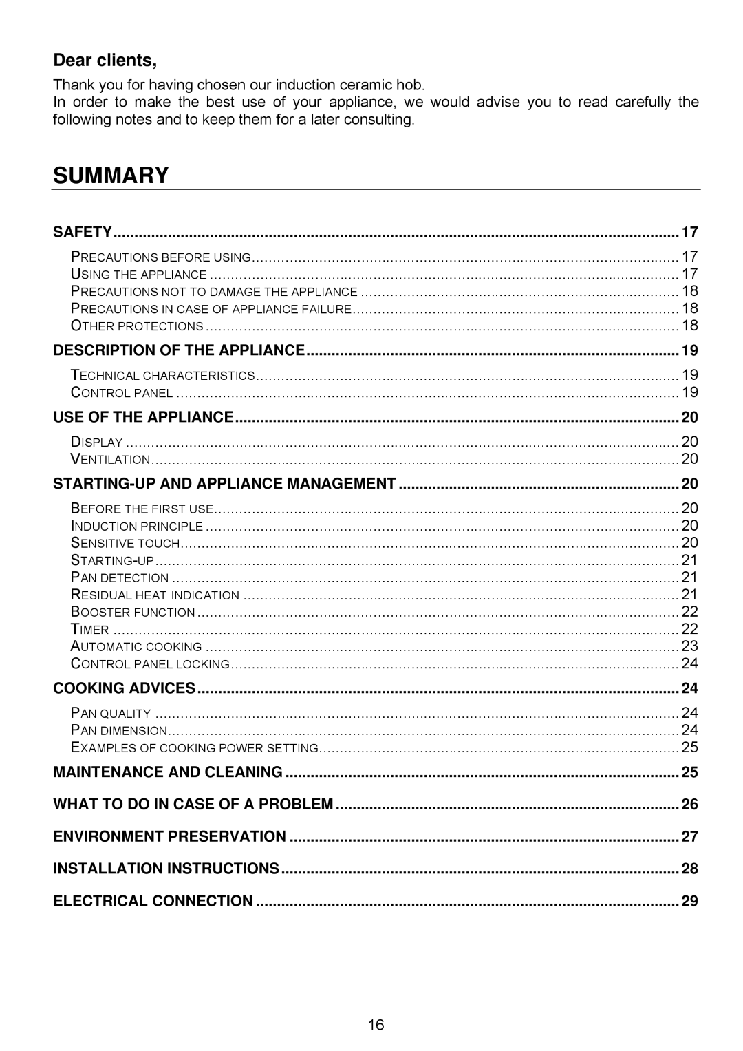 Foster e 7370 230, 7331 230 user manual Summary, Dear clients 