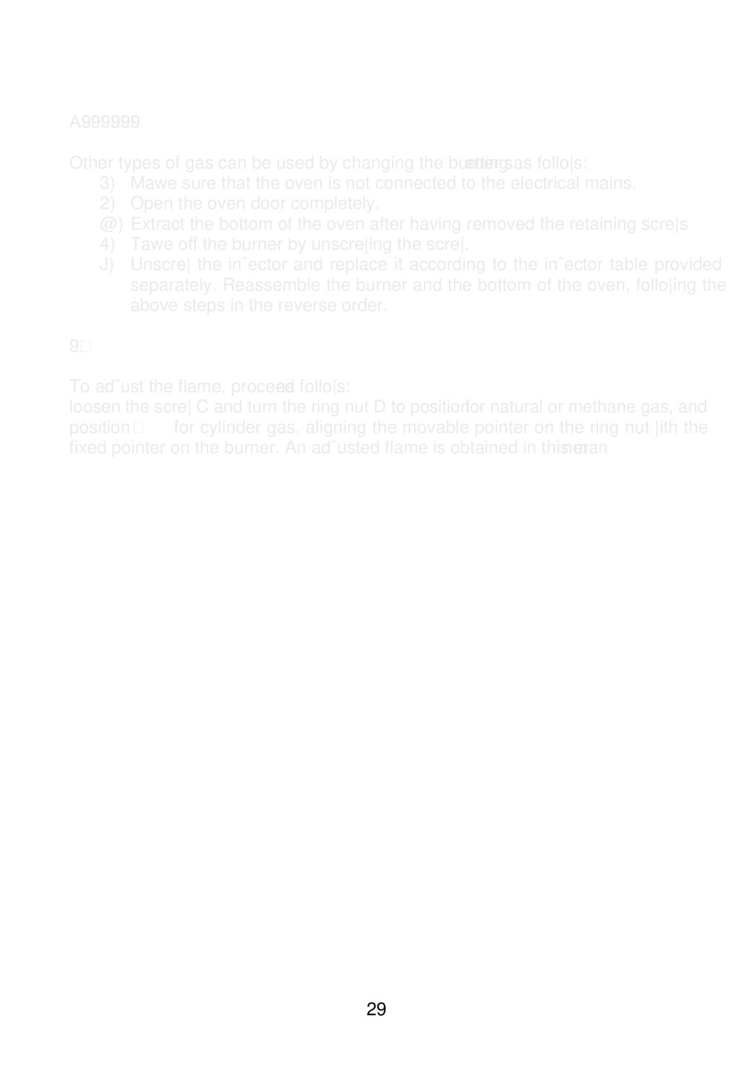 Foster KS 60 user manual Adaptation to the gas in use 