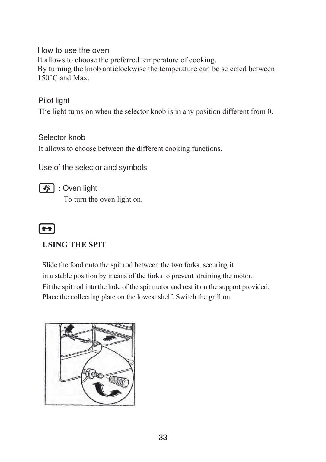 Foster KS 60 user manual Using the Spit 