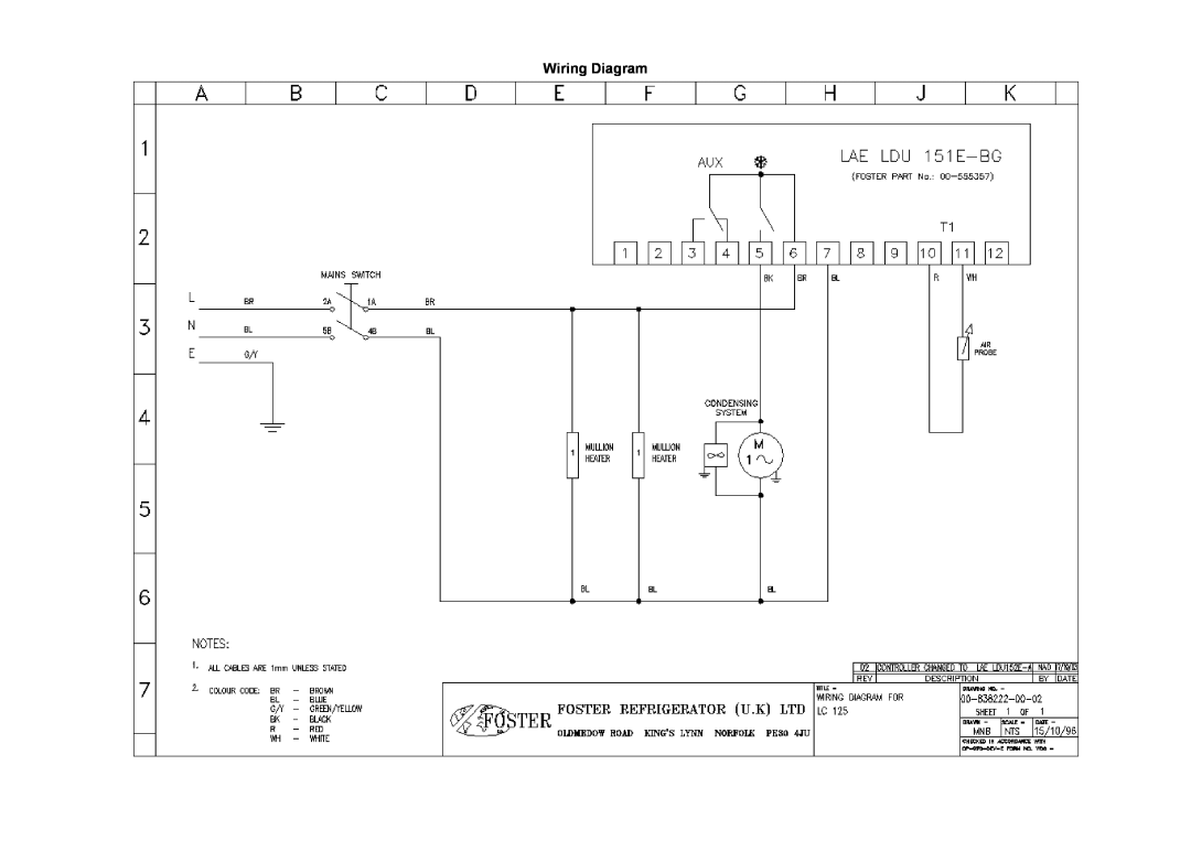 Foster LC125 manual Wiring Diagram 