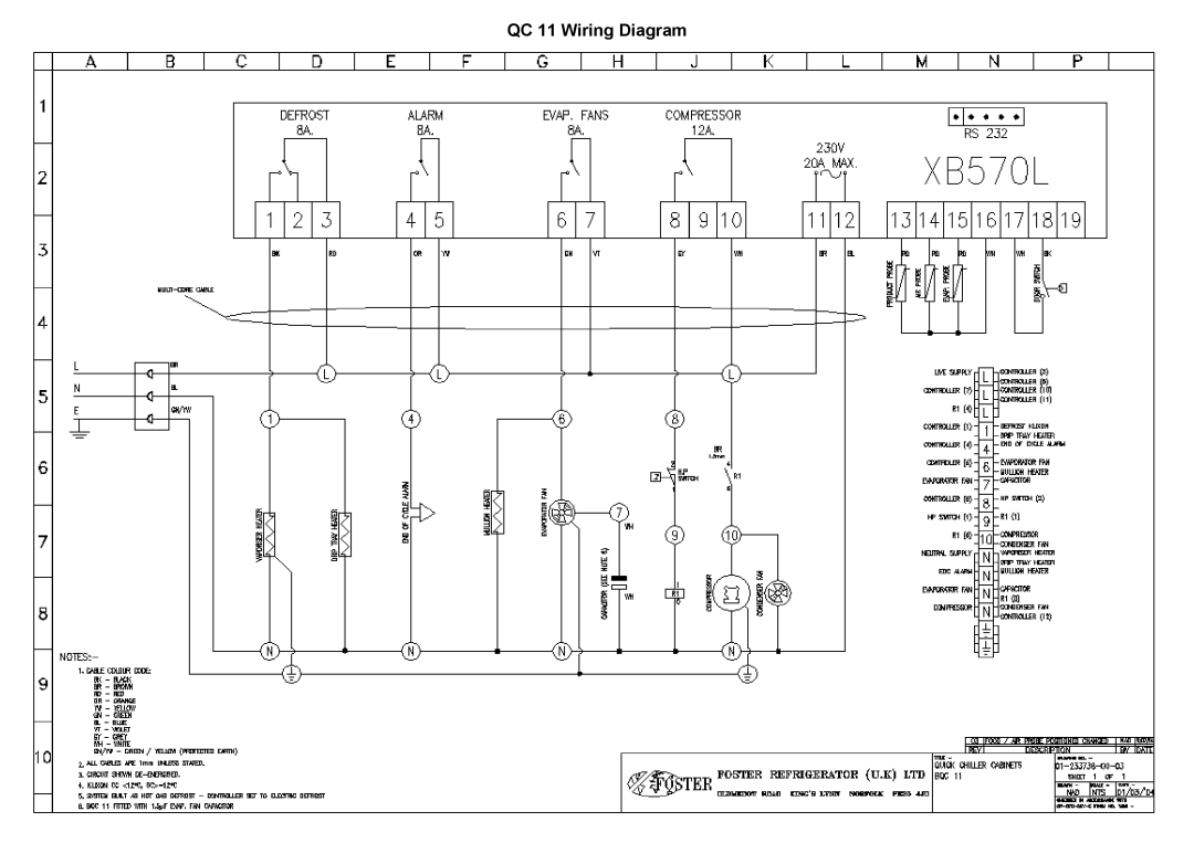 Foster QC 600, BQCF 40 manual QC 11 Wiring Diagram 