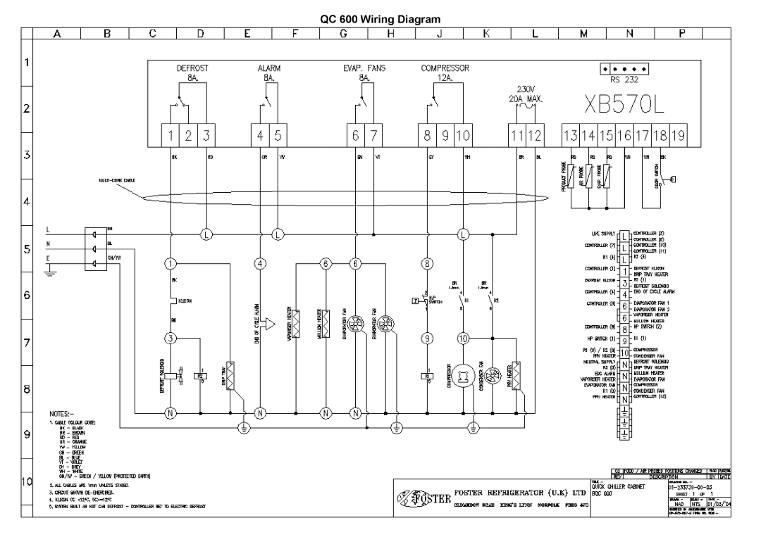 Foster QC 11, BQCF 40 manual QC 600 Wiring Diagram 