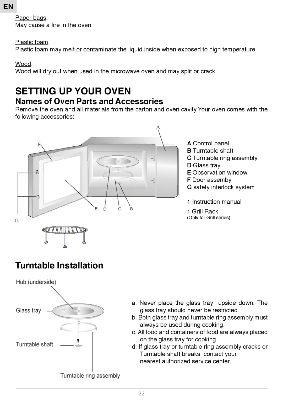 Foster S1000 manual Setting UP Your Oven 