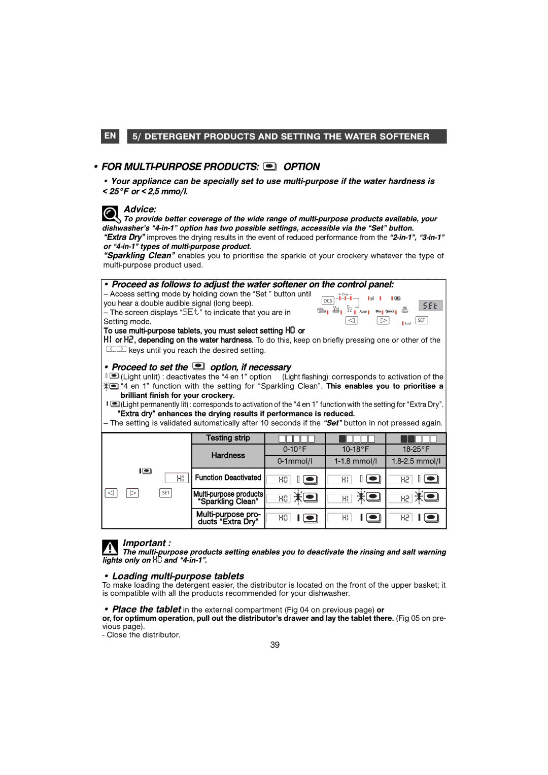 Foster S4000 manual For MULTI-PURPOSE Products Option, Advice, Proceed to set the option, if necessary 