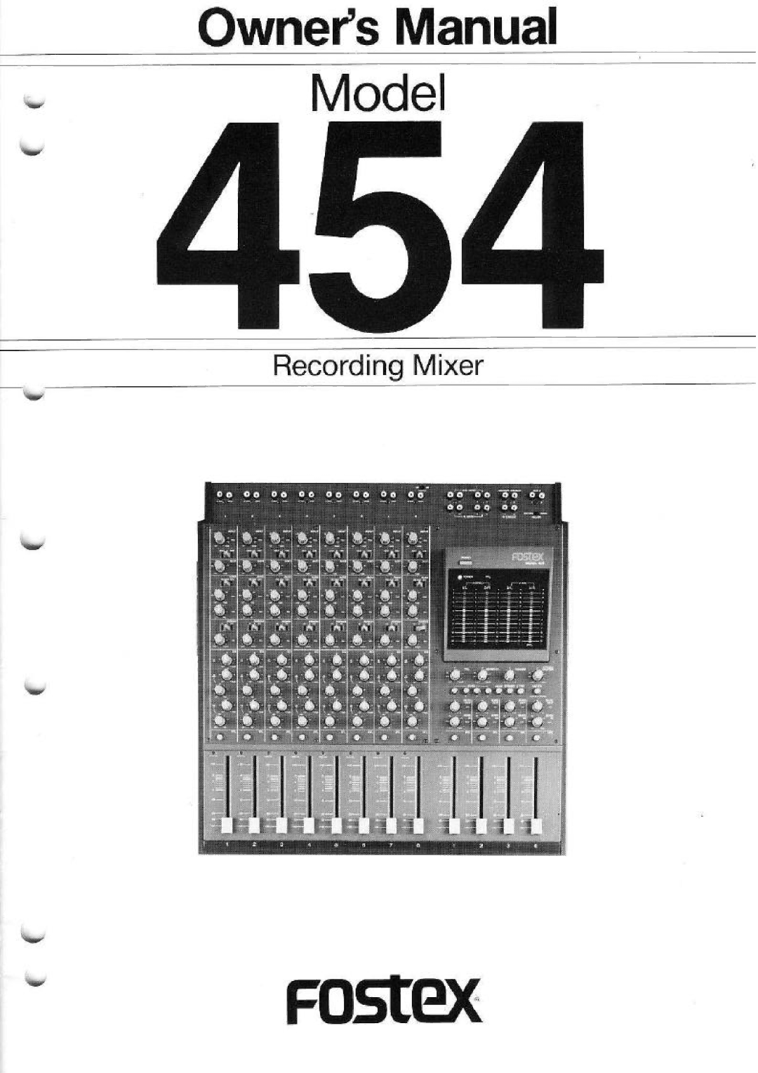 Fostex 454 manual 