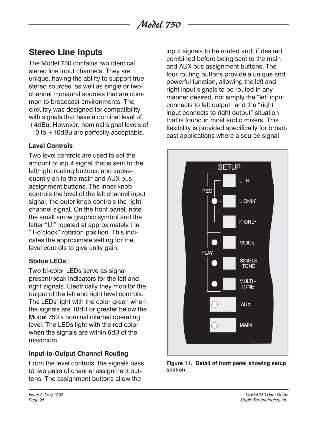 Fostex 750 manual Detail of front panel showing setup section 