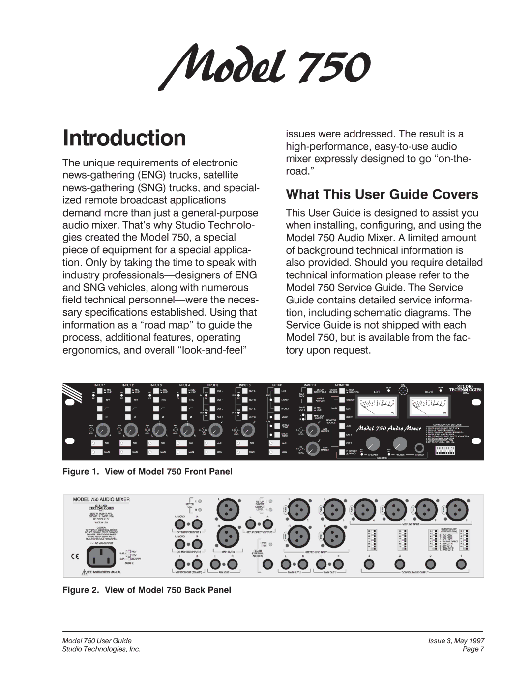 Fostex 750 manual Introduction, What This User Guide Covers 