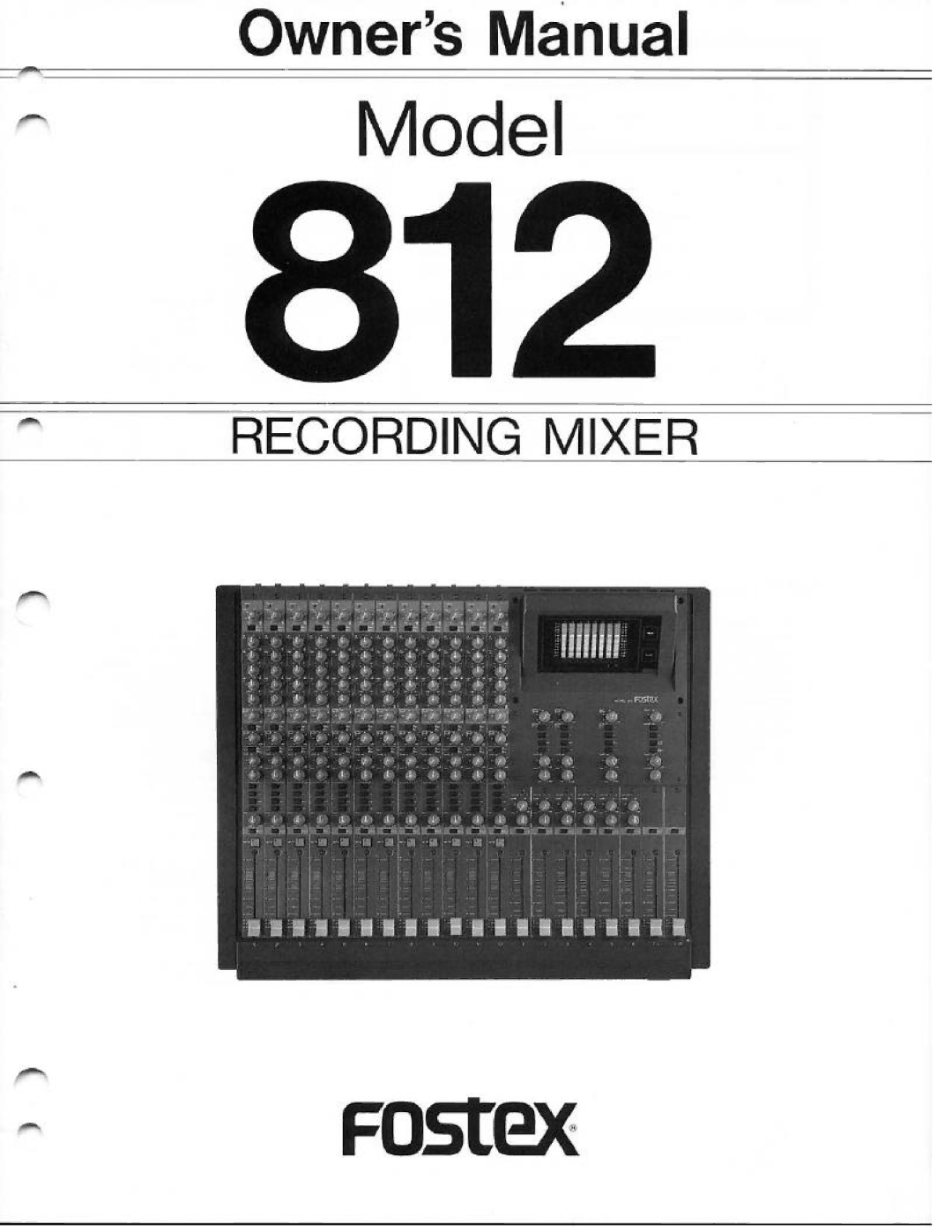 Fostex 812 manual 