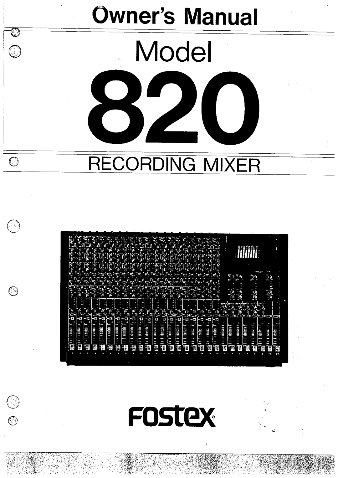 Fostex 820 manual 