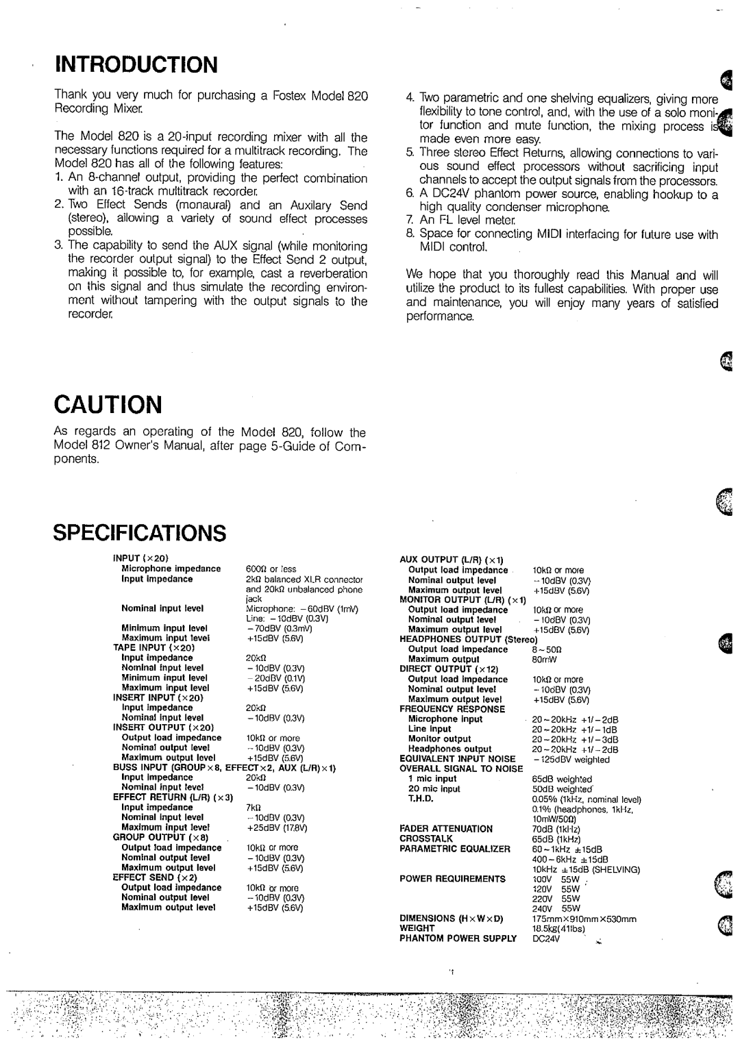 Fostex 820 manual 