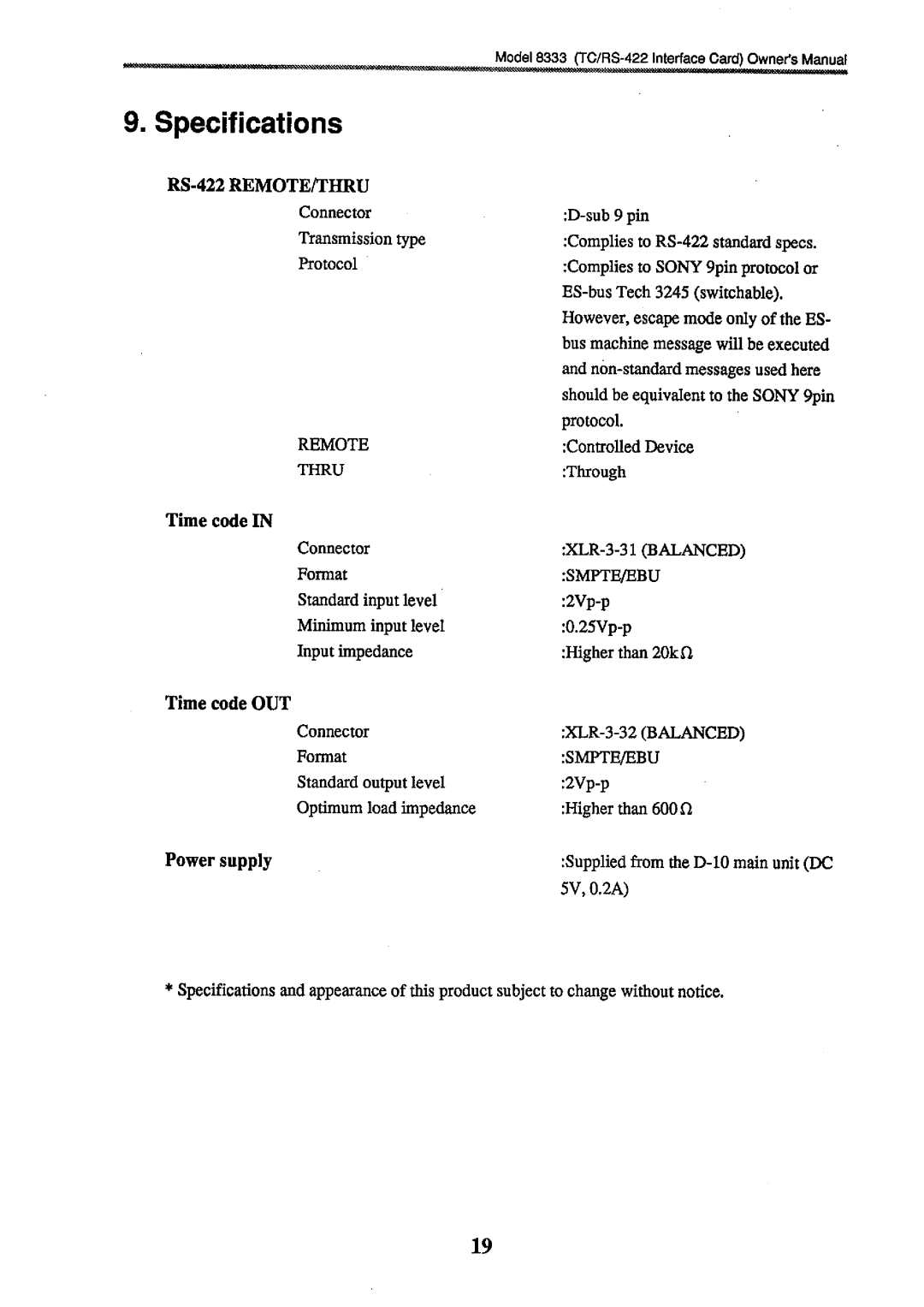 Fostex 8333 manual 