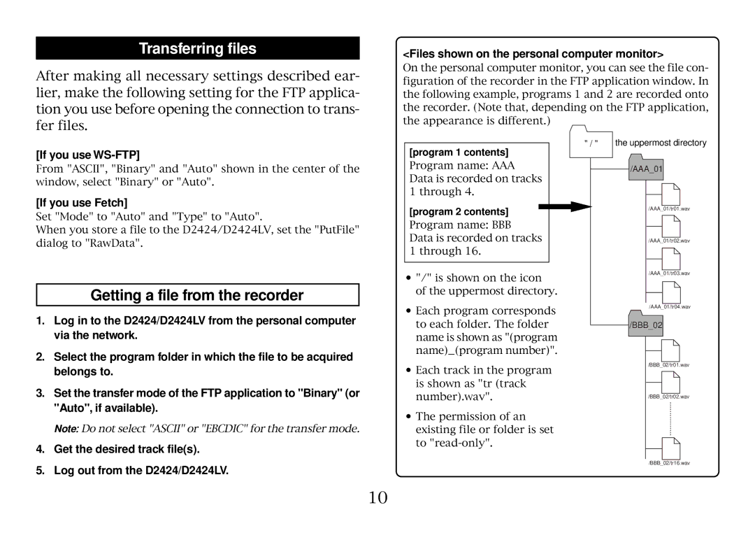 Fostex 8360 owner manual Transferring files, Getting a file from the recorder 