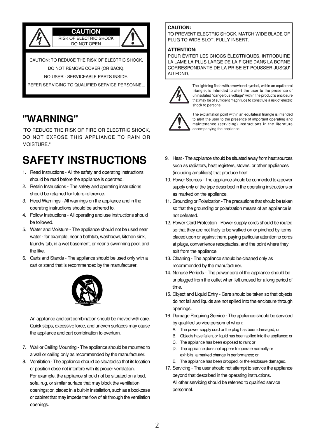 Fostex AC2496 owner manual Safety Instructions 