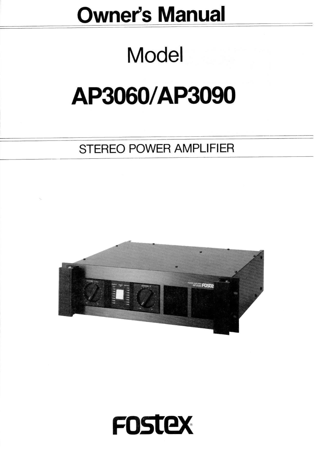 Fostex AP3060, AP3090 manual 