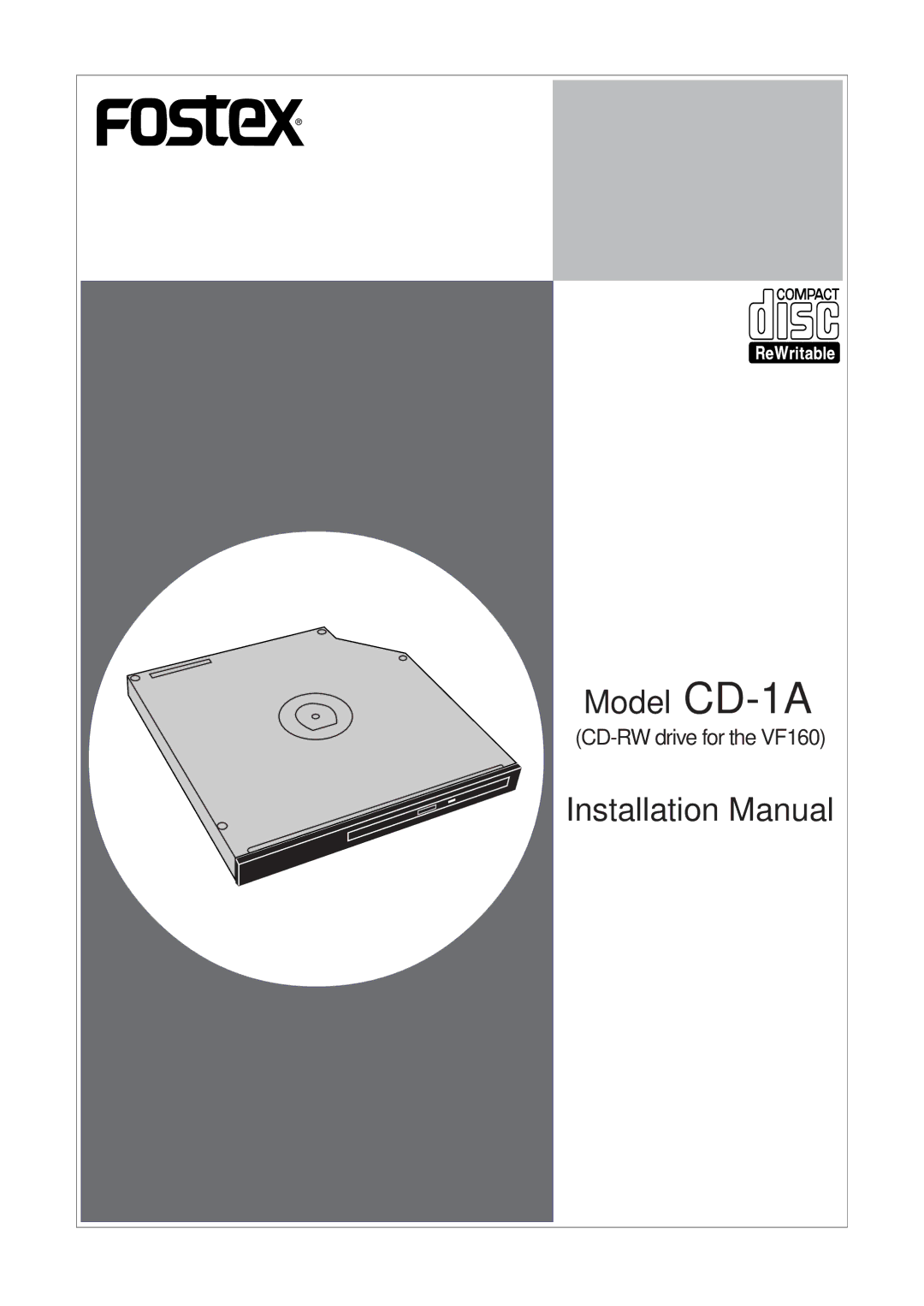 Fostex installation manual Model CD-1A 