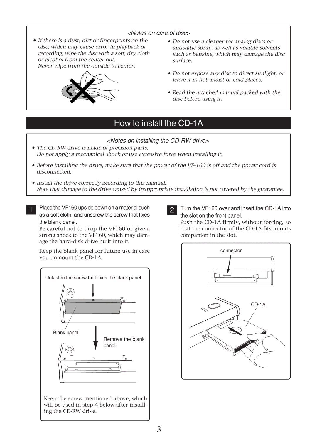 Fostex installation manual How to install the CD-1A 